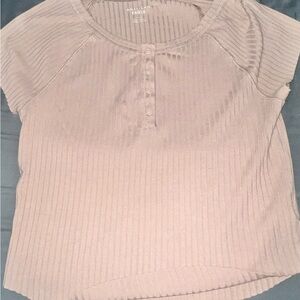 American Eagle Outfitters Women's Ribbed Top - Cream